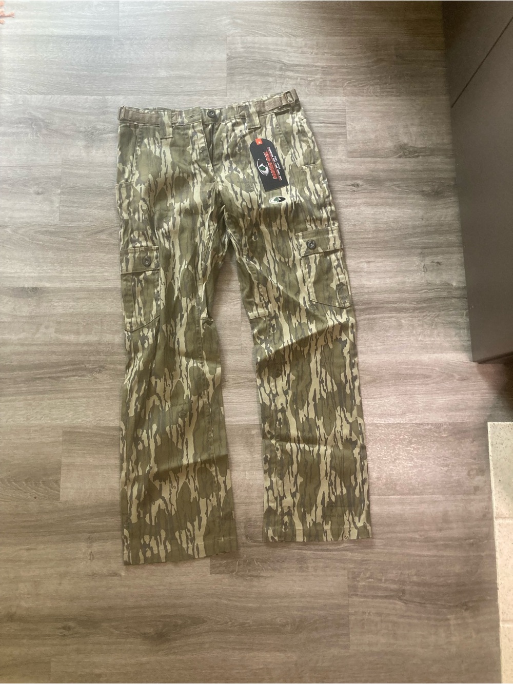 Womens mossy oak Cotten mill flex hunting pant bottomland print size medium